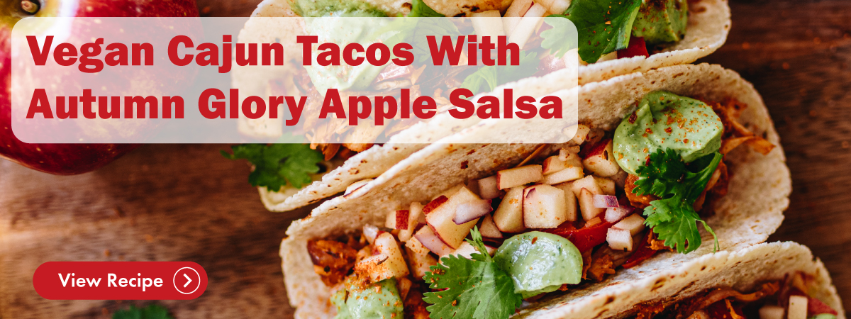 click for vegan cajun tacos with autumn glory apple salsa recipe.