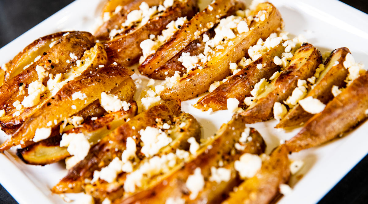 French Fries and Feta Cheese