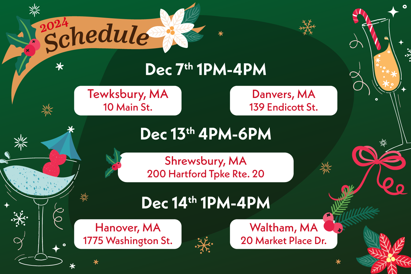 2024 MB Spirits Holiday Tasting Schedule