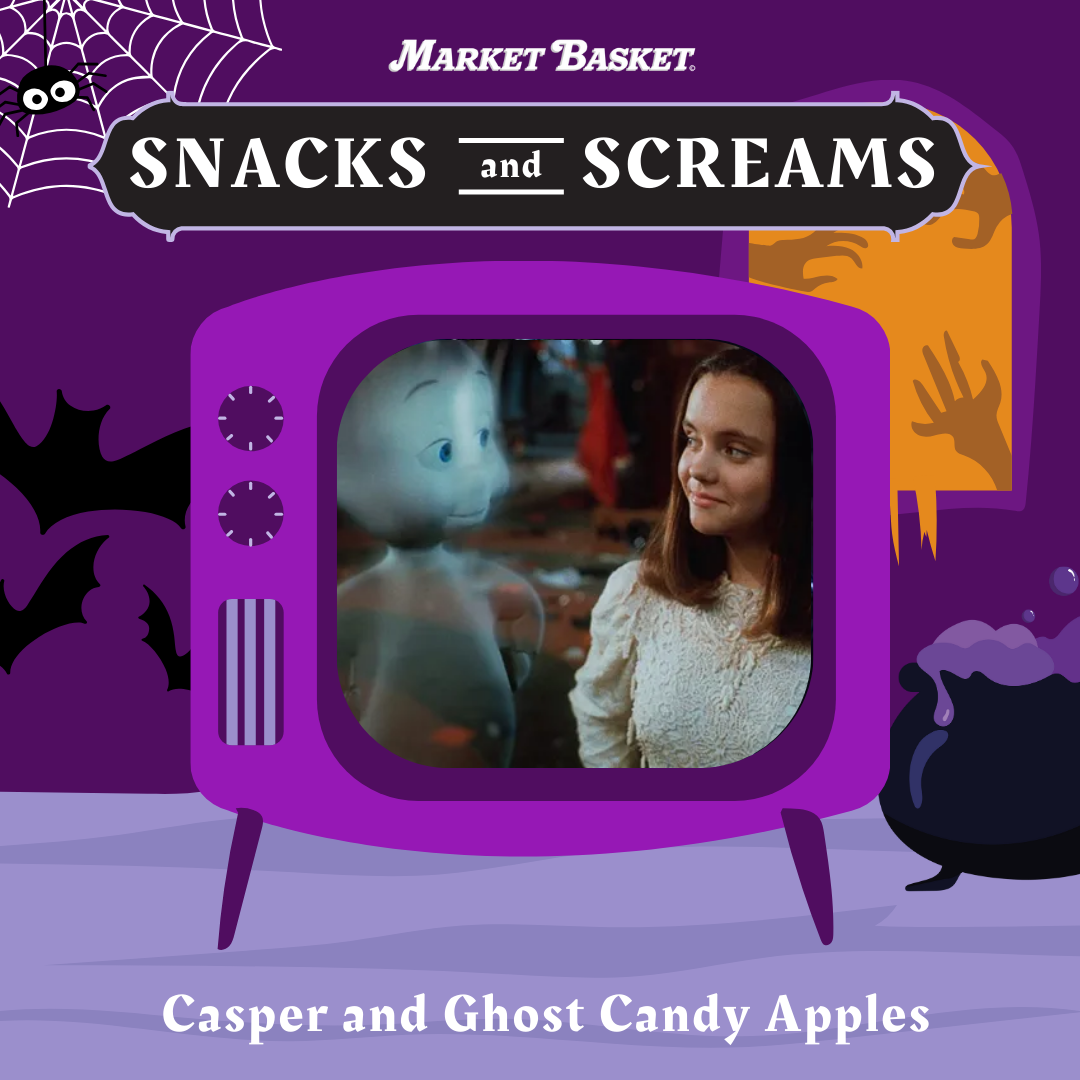 MB Snacks and ScreamsCasper and Ghost Candy Apples.