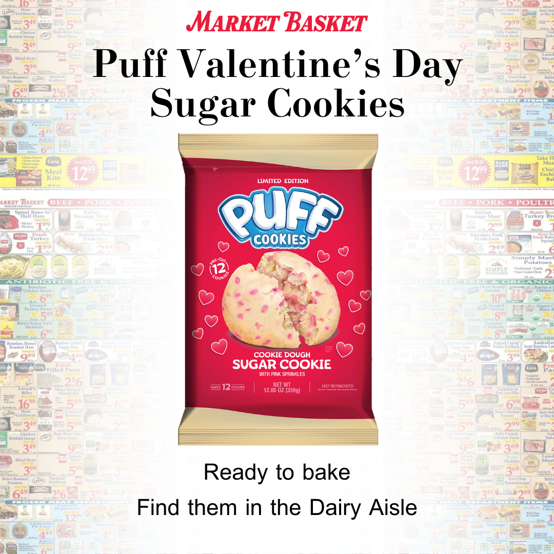 puff Valentine's Day sugar cookies