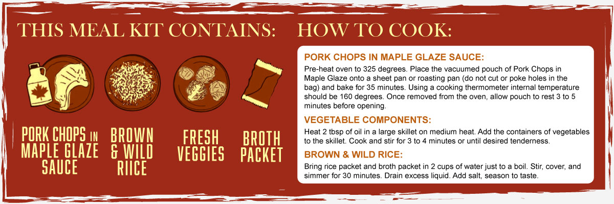 Maple Glazed Pork Chop Contents and Instructions