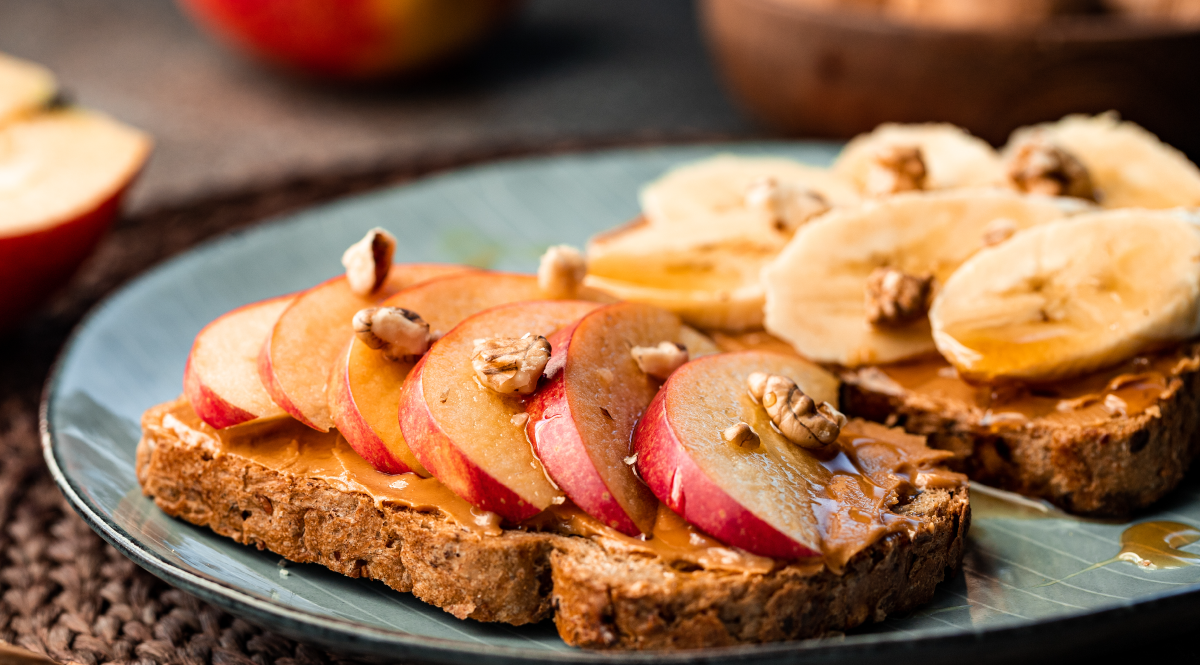 Peanut butter fruit sandwich